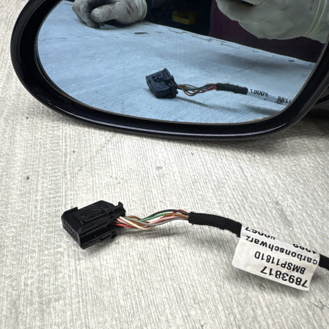 01-06 BMW E46 M3 Left Driver Side View Mirror Carbon Black