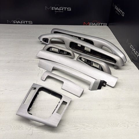 01-06 BMW E46 M3 Convertible Interior Armrests Trim Set Brushed Aluminum *Notes*