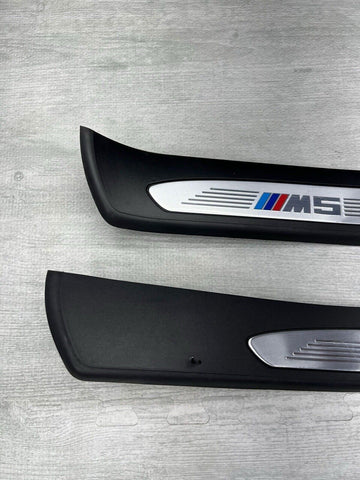 2006-2010 BMW E60 M5 Rear Door Sills Kick Plates Trim OEM 7898148