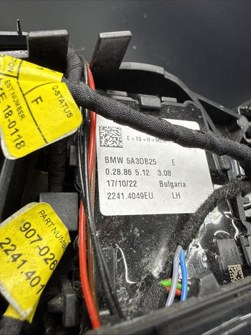 21-26 BMW G80 M3 Sedan Left Side Door Mirror W/ Camera Black Gloss *Broken Base