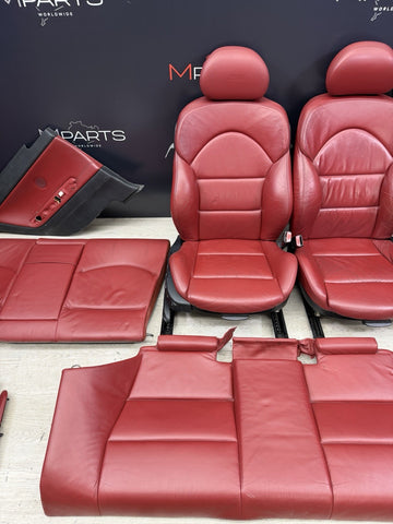 OEM BMW E46 M3 Coupe Leather Seats Door Panels Interior Imola Red Powered Heated