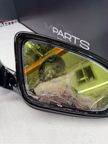 13-16 BMW F10 M5 RIGHT PASSENGER SIDE MIRROR NO CAMERA SAPPHIRE BLACK *DAMAGE