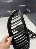 Gloss Black Front Kidney Grilles Grills 2004-2010 BMW E63 E64 645Ci 650i M6