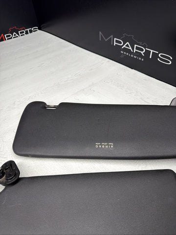 BMW 94-99 E36 M3 Black Sun Visors Sunvisors Pair OEM *Notes*