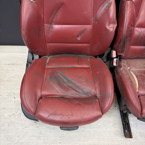 01-06 BMW E46 M3 Convertible Interior Front Heated Seats Imola Red *Notes*
