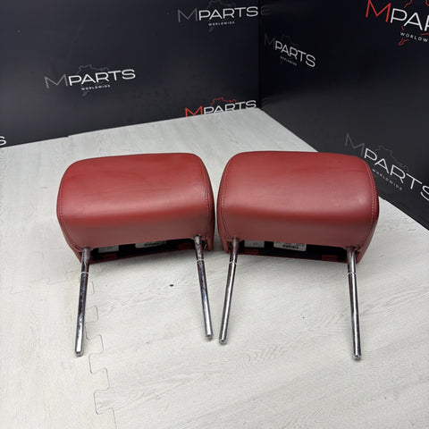 BMW 01-06 E46 M3 Convertible Rear Headrests Head Rests Imola Red OEM *Tab