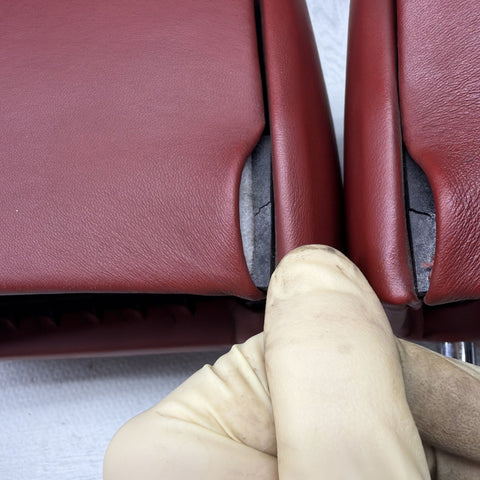 BMW 01-06 E46 M3 Convertible Rear Headrests Head Rests Imola Red OEM *Tab