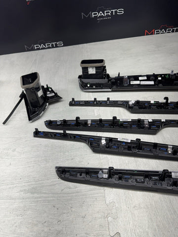 Porsche Macan 2018 BLACK PIANO Dash Dashboard Door Molding Panel Trim Set