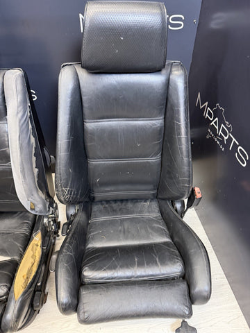 1983-1993 BMW E30 318i 320i 323i 325i Sport Seat Set Black Leather *Notes*