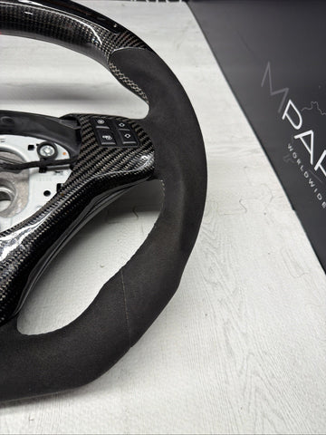 08-13 BMW E90 E92 E93 M3 OHC Carbon fiber Steering Wheel Tri Stitched Manual