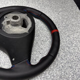 BMW 08-13 E92 M3 Manual Custom Leather Sides Flat Bottom Top Steering Wheel Red