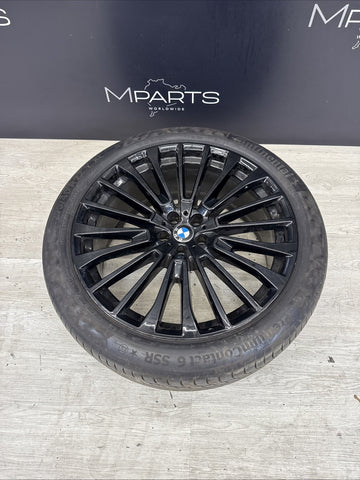 BMW 19-24 G07 X7 22x9.5 22" OEM Front Wheel Rim 6885144 36116885144 Gloss Black