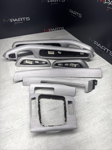 01-06 BMW E46 M3 Convertible Interior Armrests Trim Set Brushed Aluminum *Notes*