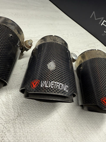 Valvetronic Designs 76mm Carbon Fiber Exhaust Tips Universal