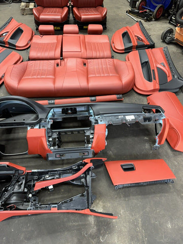 12-17 OEM BMW F10 M5 Complete RED Leather Interior Seats Panels Set