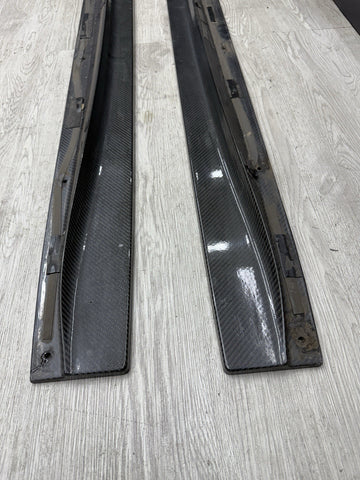 Carbon Fiber Rocker Panel Side Skirt Extensions 15-18 BMW F80 M3 Sedan