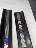 95-99 OEM BMW E36 M3 Sedan Door Sills Plates Covers Black *Missing 1 Front