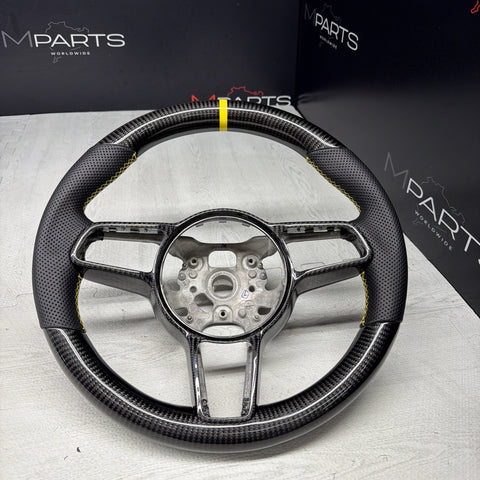 Porsche 911.1 GT3 2015 Steering Wheel Carbon Fiber PDK Carbon Trim Yellow