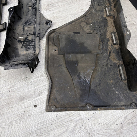 BMW 01-06 E46 M3 Front Center Left Underbody Transmission Splash Shields Set (3)