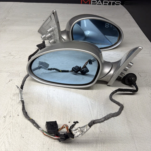 01-06 BMW E46 M3 Side View Door Mirrors Pair Titan Silver *Notes*