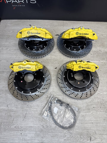 AS IS Set 01-06 BMW E46 M3 BREMBO Big Brake Kit Yellow Calipers Rotors Plug Play