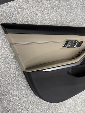 21-26 BMW G20 340 M340 Front Left Driver Door Card Panel Cover Trim Beige