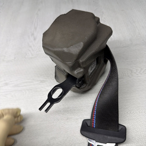 OEM BMW G80 M3 Competition Rear Right Passenger Seatbelt Retractor M Stitch