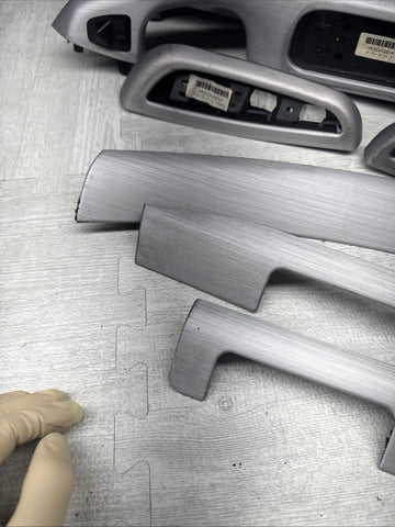 01-06 BMW E46 M3 Convertible Interior Armrests Trim Set Brushed Aluminum *Notes*