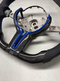 NEW 15-20 BMW F80 F82 F83 M3 M4 Carbon Fiber Steering Wheel Blue