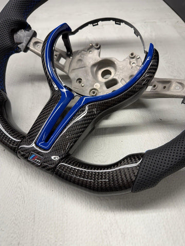 NEW 15-20 BMW F80 F82 F83 M3 M4 Carbon Fiber Steering Wheel Blue