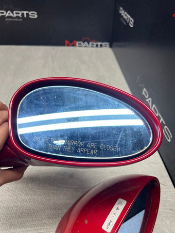 01-06 BMW E46 M3 Side View Door Mirrors Pair Imola Red