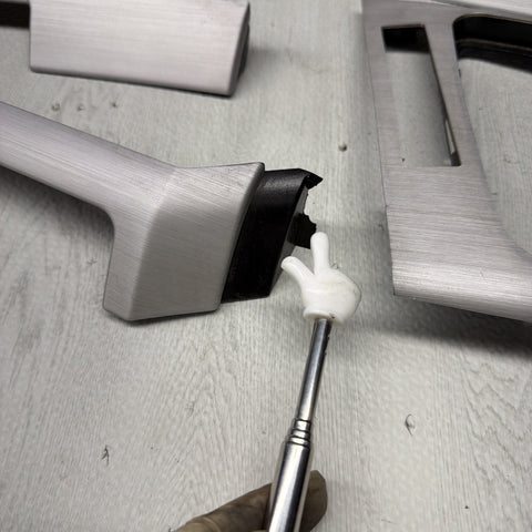 01-06 BMW E46 M3 Convertible Interior Armrests Trim Set Brushed Aluminum *Notes*