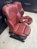 01-06 BMW E46 M3 Coupe Interior Front Seats Black Non Heated Powered Imola Red