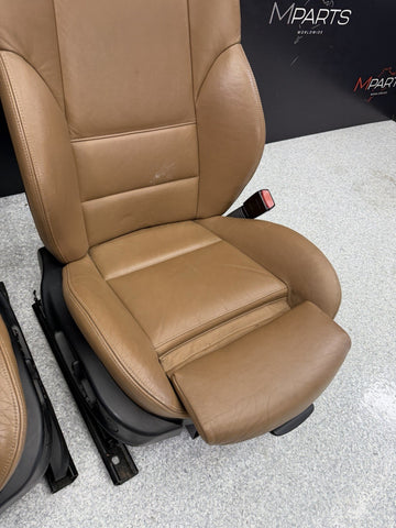 BMW E46 Sedan Wagon Pair Left & Right Front Power Leather Seats Brown M Sport