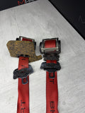 BMW E46 M3 COUPE OEM LTW RED MOTORSPORT FRONT SEAT BELTS SEATBELTS *Notes*