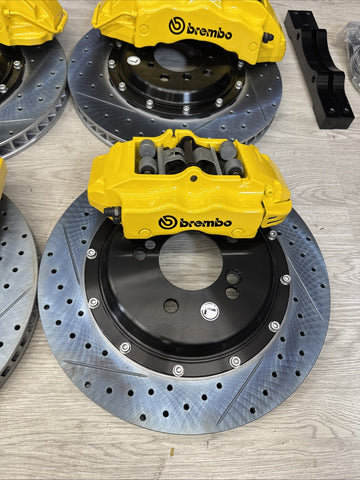 01-06 BMW E46 M3 BREMBO Big Brake Kit Yellow Calipers Rotors Set NEW Plug Play