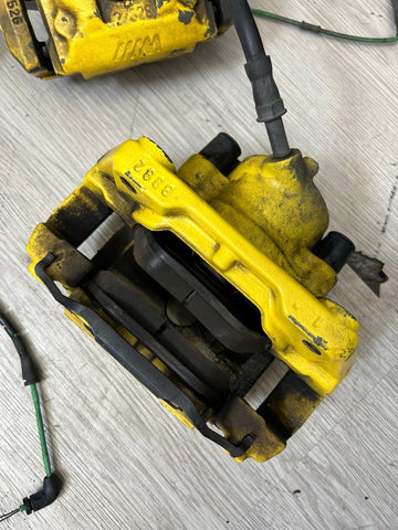 01-06 E46 M3 Front & Rear Brake Calipers Set Original Painted Yellow