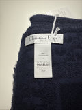 NEW Christian Dior WW Plaids D Oblique Summer Blanket C540 Navy Blue
