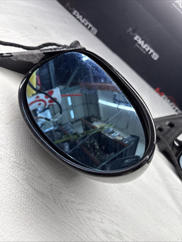 01-06 BMW E46 M3 Side View Door Mirrors Pair Jet Black *Paint Bubbling