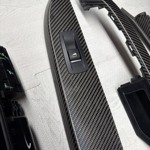 13-19 OEM BMW F06 M6 Central Console Dash Center Door Carbon Interior Trim Set