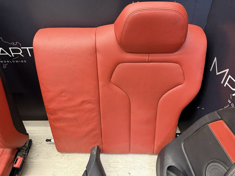 OEM BMW 15-20 F82 M4 Competition Seats & Panels Leather Red / Sakhir Orange