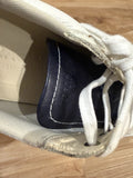FERRAGAMO ACHILLE 1 WHITE BLUE LEATHER LOGO SNEAKERS ITALY 9.5 US 10.5