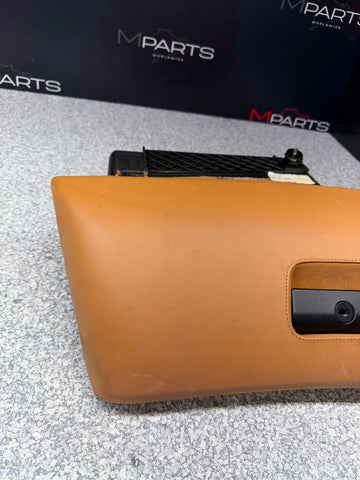 99-03 BMW E39 M5 Right Passenger Dashboard Glove Box Leather Caramel OEM