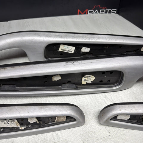 01-06 BMW E46 M3 Convertible Interior Armrests Trim Set Brushed Aluminum *Notes*