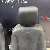 16-18 BMW F87 M2 Coupe Interior Front Left Passenger Seats Black Blue Stitching
