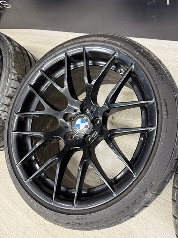BMW 08-13 E90 E92 E93 M3 19” OEM Competition Wheels Style 359M Black Set + Tires