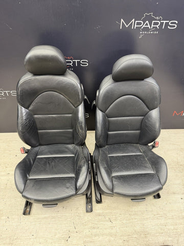BMW E46 M3 Coupe Front Sport Seats Pair Black Napa Leather 2001-2006 OEM