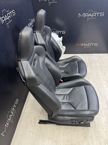 OEM BMW F82 M4 Front Driver Passenger Sport Seats Leather Merino Black *Notes*