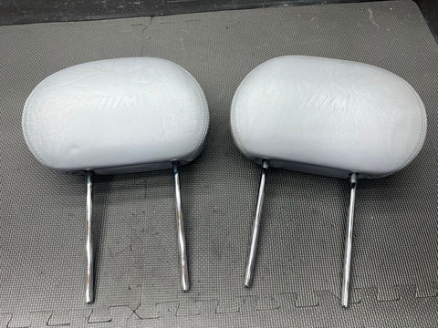2001-2006 BMW E46 M3 Coupe Front Seat Headrests Grey Leather OEM
