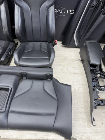 BMW 15-20 F82 M4 Coupe Merino Black Leather Seats & Panels Set